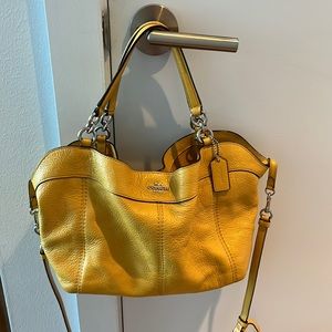 Coach Leather Handbag/Crossbody, Mustard Yellow